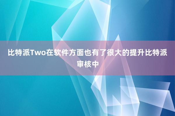 比特派Two在软件方面也有了很大的提升比特派审核中