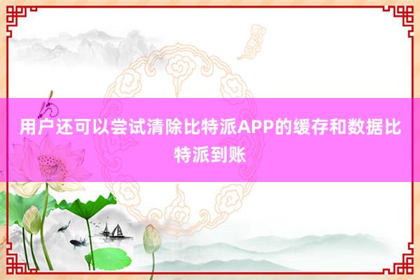 用户还可以尝试清除比特派APP的缓存和数据比特派到账