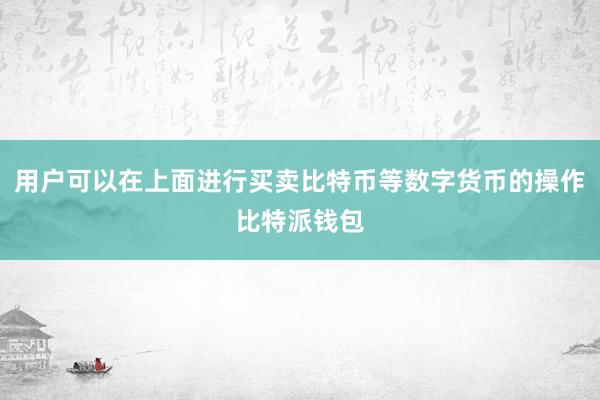 用户可以在上面进行买卖比特币等数字货币的操作比特派钱包