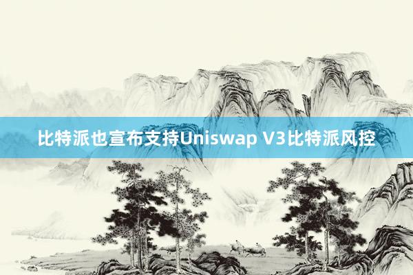 比特派也宣布支持Uniswap V3比特派风控