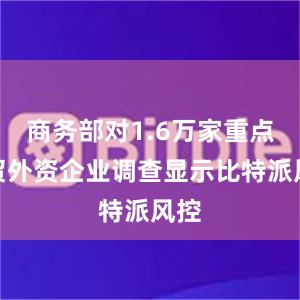 商务部对1.6万家重点外贸外资企业调查显示比特派风控