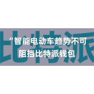 “智能电动车趋势不可阻挡比特派钱包