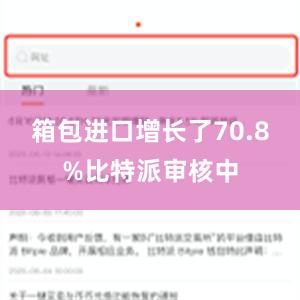 箱包进口增长了70.8%比特派审核中