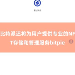 比特派还将为用户提供专业的NFT存储和管理服务bitpie