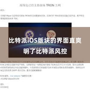 比特派iOS版块的界面直爽明了比特派风控